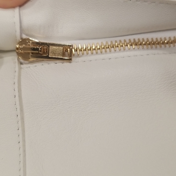 💕ST. JOHN💕 100% Leather Pants High Rise ~ Ecru White 12 NWOT - Picture 5 of 10